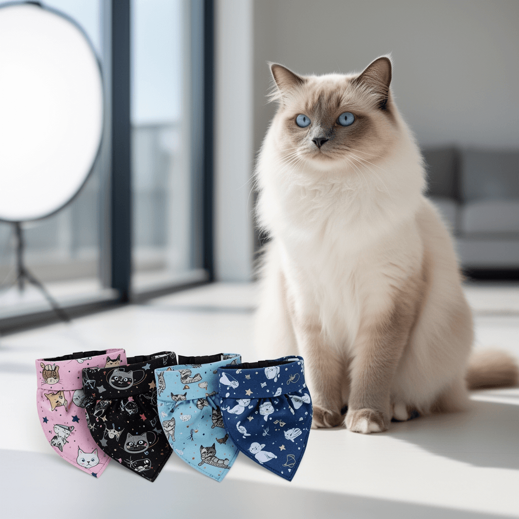 6 Pcs Cat Bandana with cat - professional product lifestyle photo