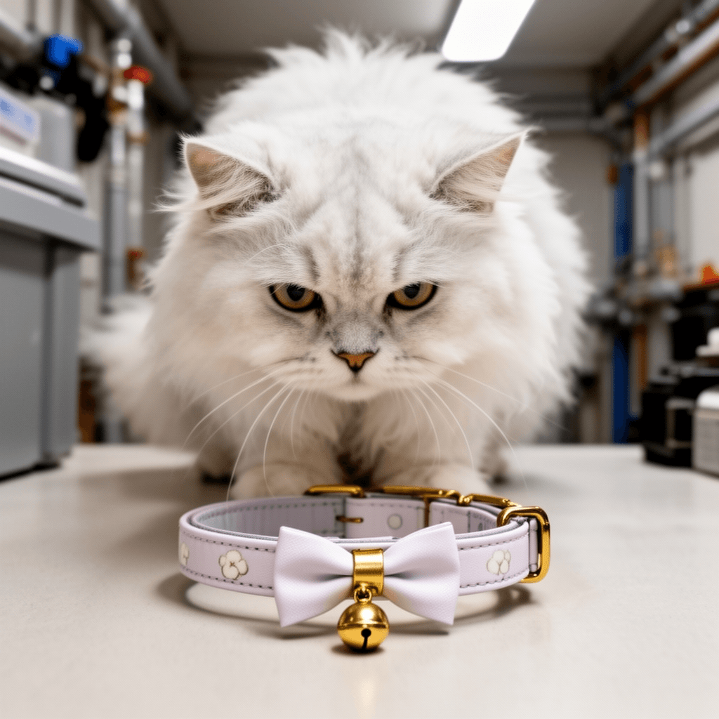Cotton Breakaway Cat Collar with Bow Tie and Bell with cat - professional product lifestyle photo