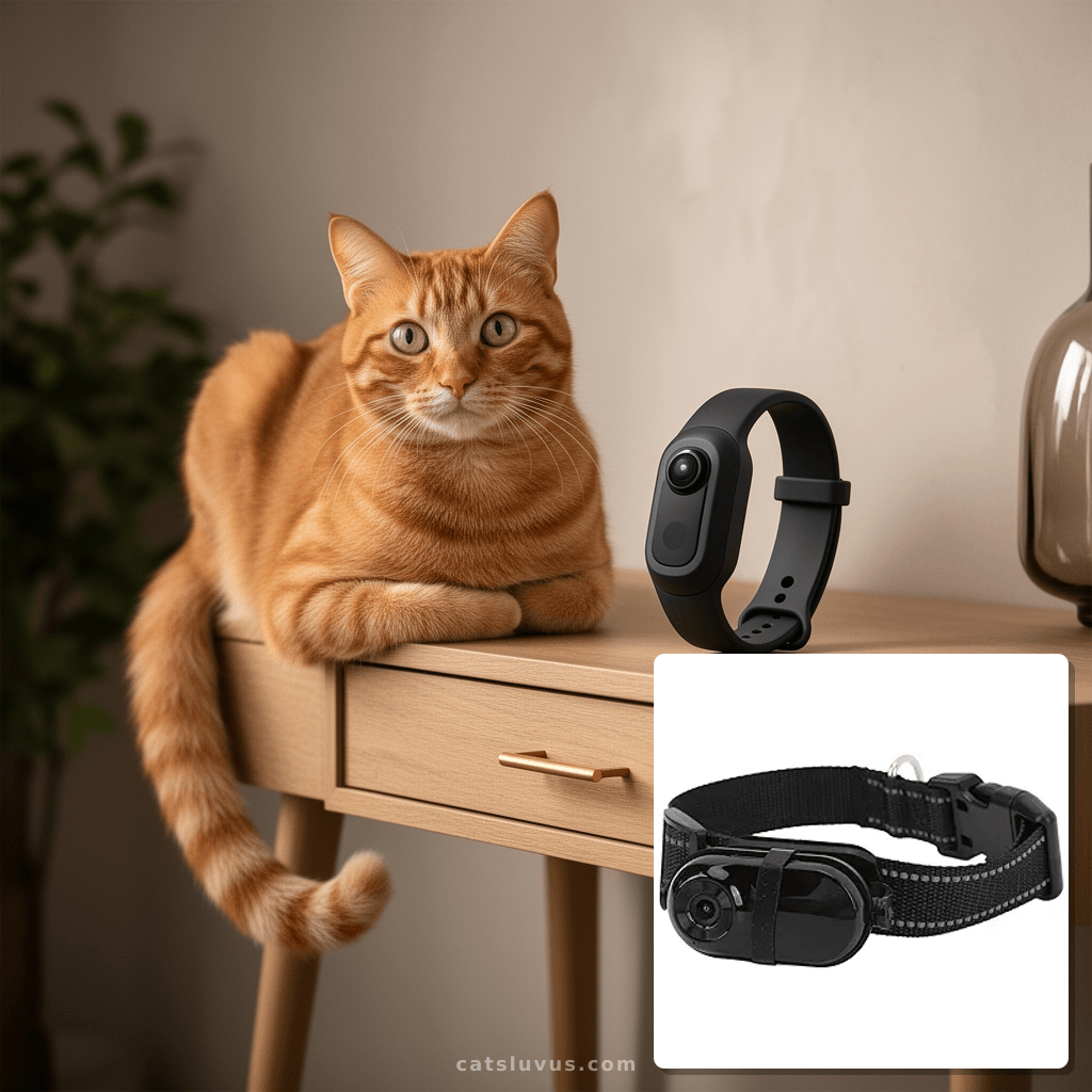 Cat Camera Collar with cat - professional product lifestyle photo