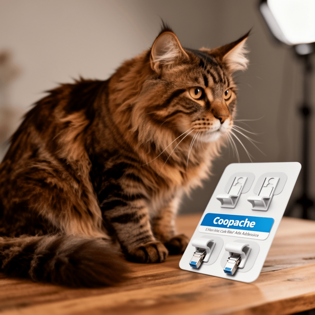 Coopache Ethernet Cable Clips Adhesive with cat - professional product lifestyle photo