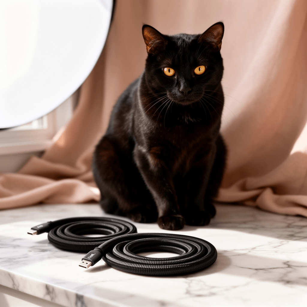 Secbolt Cord Protectors from Pets No Chew with cat - professional product lifestyle photo