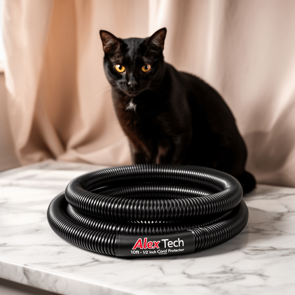AGPTEK Cable Sleeve Cover with cat - professional product lifestyle photo