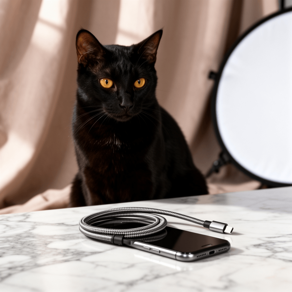 USB C to USB C Cable 6.6ft [60W PD Fast Charging with cat - professional product lifestyle photo