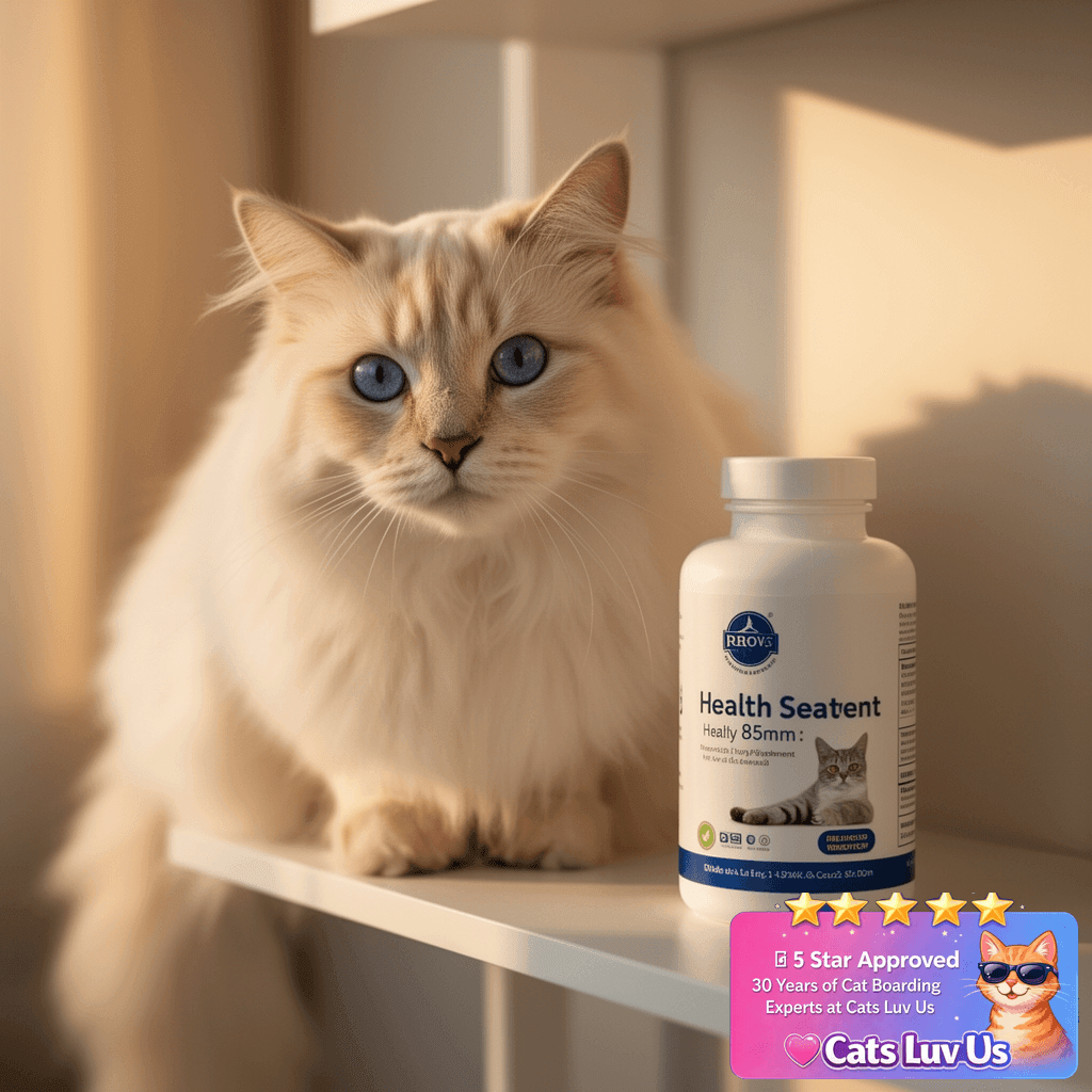 Fresh Breath Dental Bites for Cats – Crunchy & Creamy Cat with cat - professional product lifestyle photo