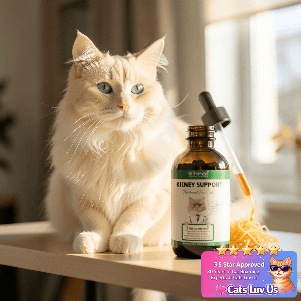 Kidney Support for Cats with cat - professional product lifestyle photo