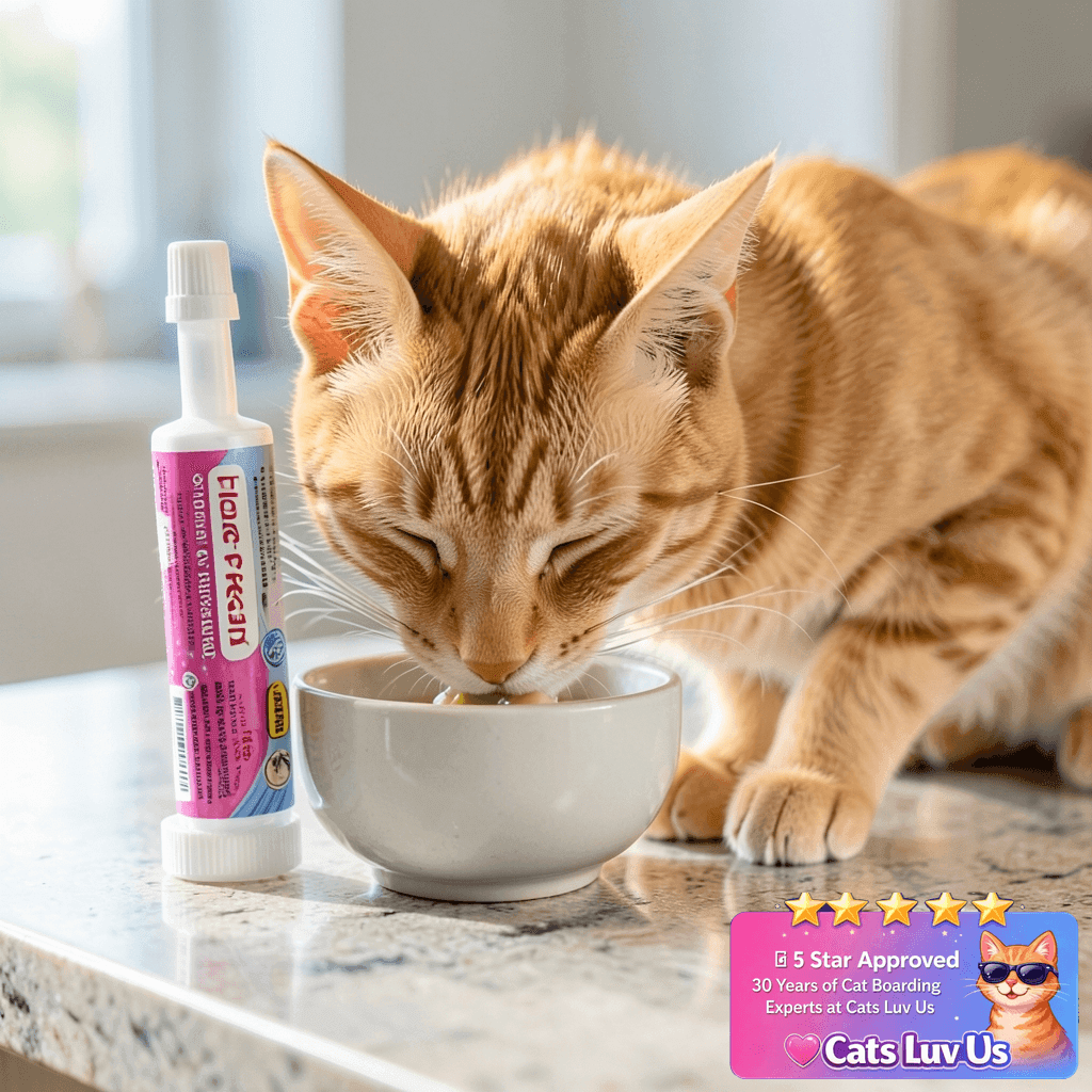 FLORA-PECTIN Oral Paste for Dogs & Cats-Helps Reduce with cat - professional product lifestyle photo