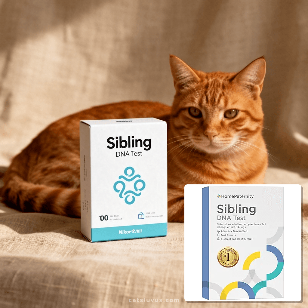Sibling DNA Test with cat - professional product lifestyle photo