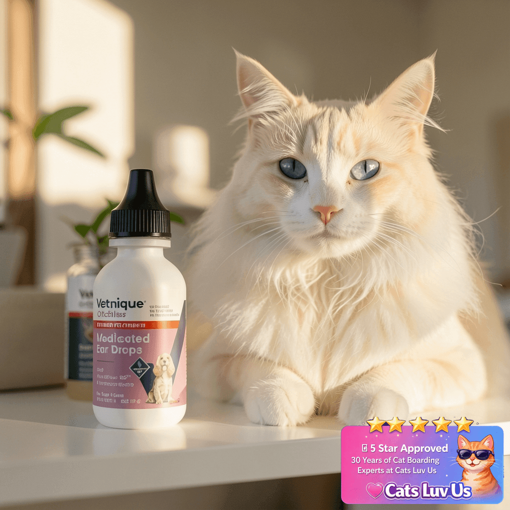 Vetnique Oticbliss Cat & Dog Ear Infection Treatment | Dog with cat - professional product lifestyle photo