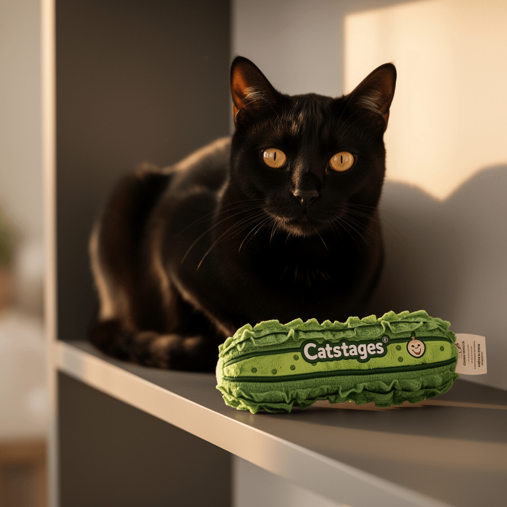 Kitty Kick Six Organic Catnip Kicker – Handmade Durable Fabric Toy with cat - professional product lifestyle photo