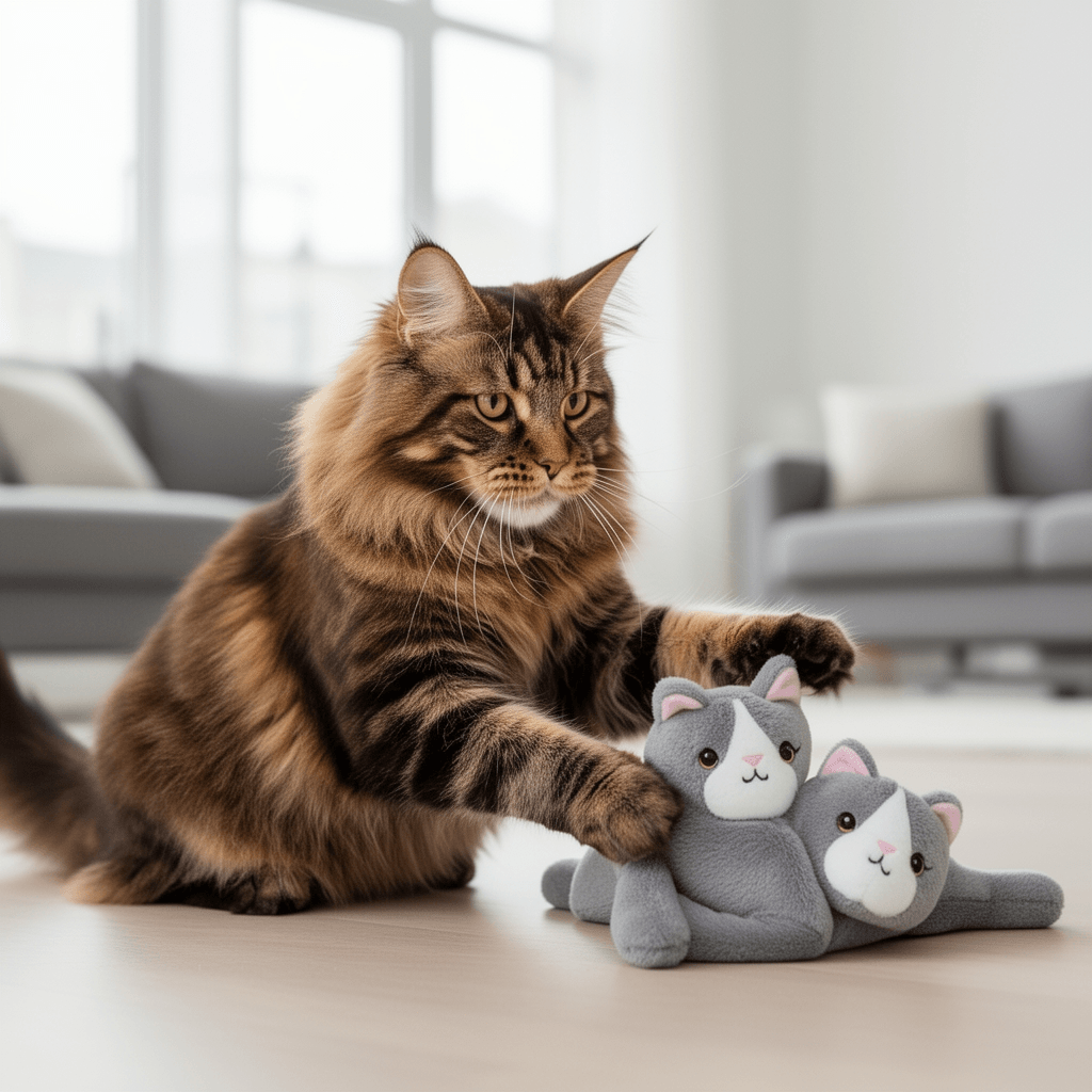 Andiker 2Pcs Cat Plush Toys with cat - professional product lifestyle photo