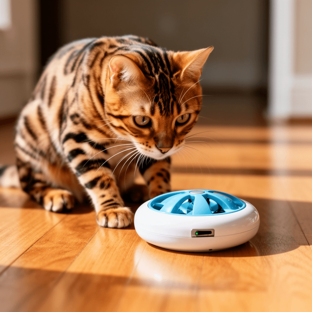 Interactive Cat Toys for Indoor Cats Automatic Electric with cat - professional product lifestyle photo