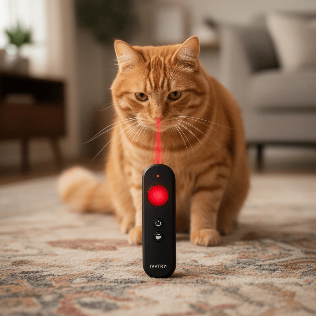 IVVTRYI 3-Pack Cat Laser Pointer - Red with cat - professional product lifestyle photo