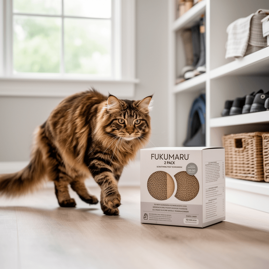 FUKUMARU 2 Pack Scratching Post Replacement with cat - professional product lifestyle photo
