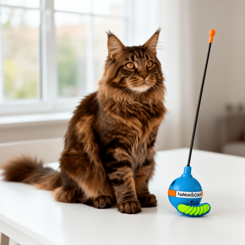 Fashion&cool Cat Wand Toy with cat - professional product lifestyle photo