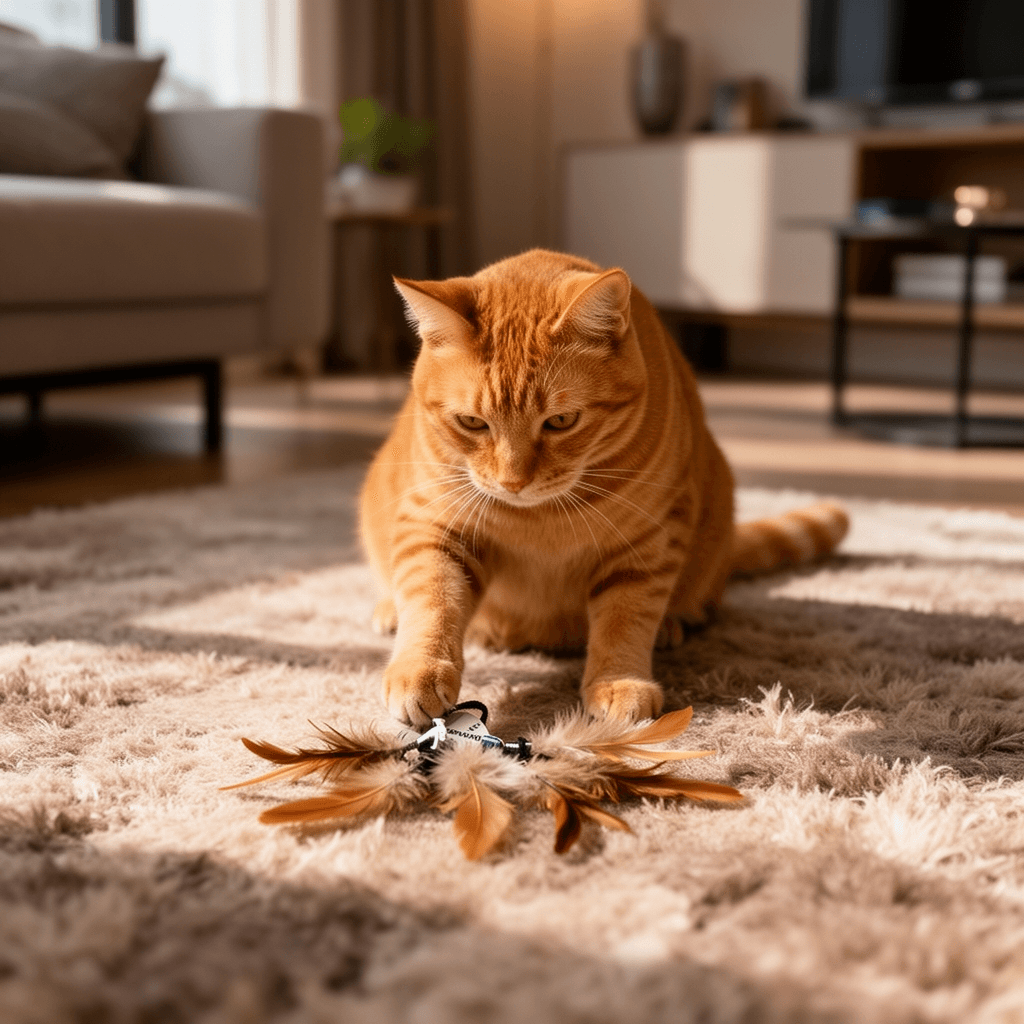 Cat Toys - No Chemical Dyeing Cat Feather Toys for Indoor with cat - professional product lifestyle photo