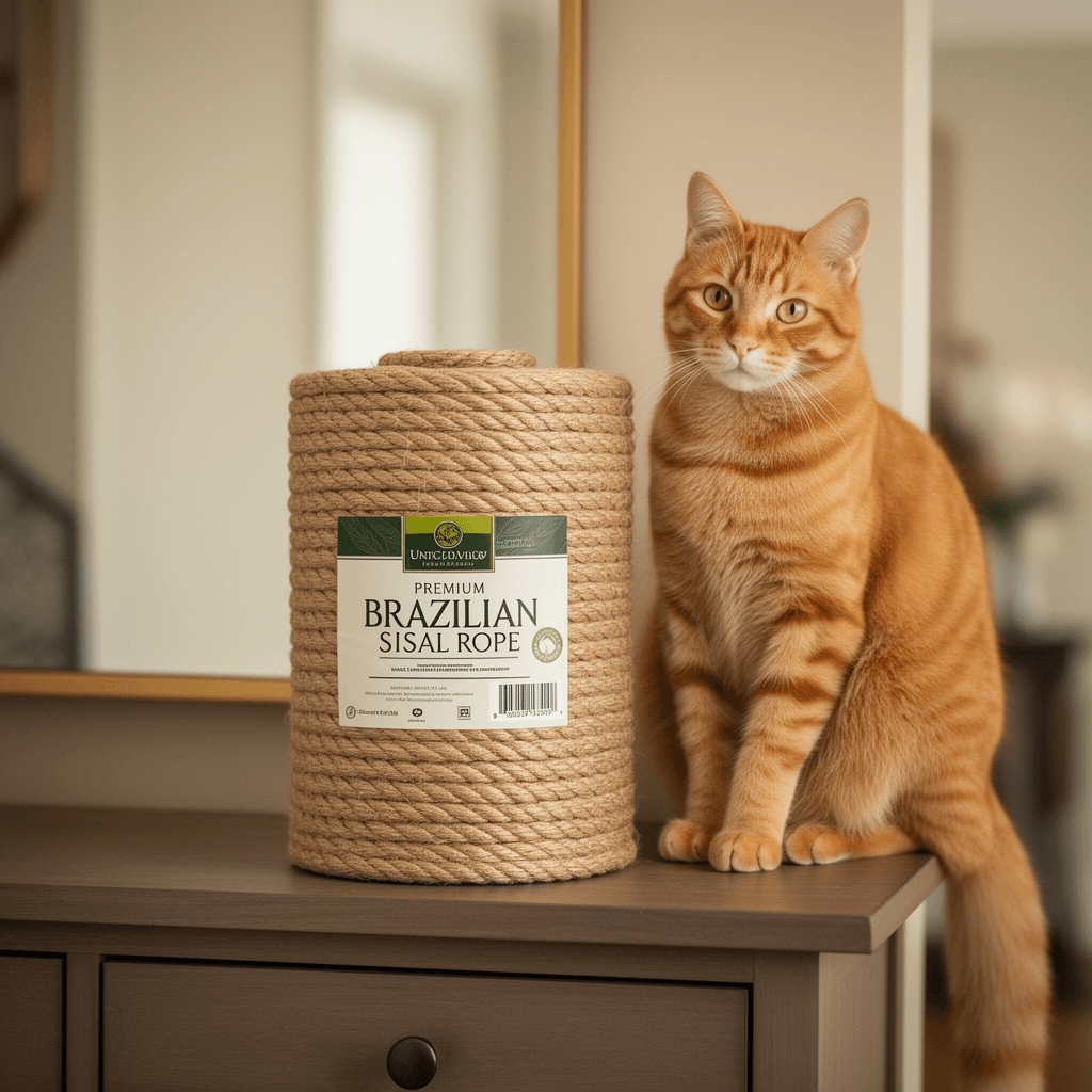 Premium Brazilian Sisal Rope with cat - professional product lifestyle photo