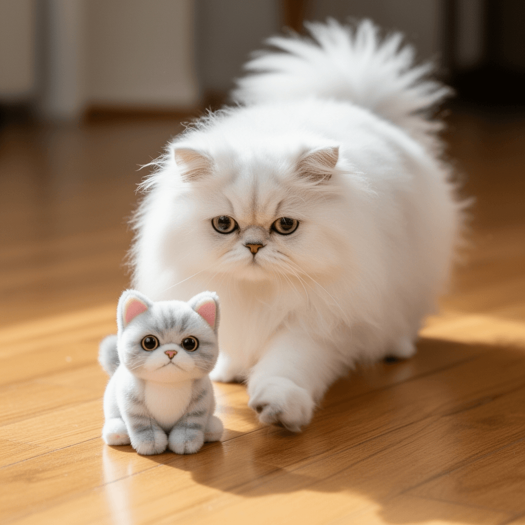 Ditucu Cat Stuffed Animals Cute Soft Kitten Plush Doll Small with cat - professional product lifestyle photo