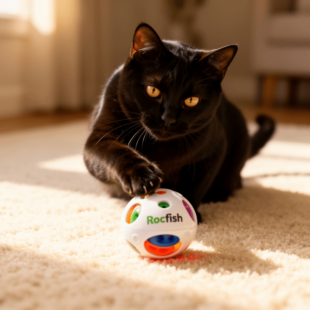 Rocfish Durable Interactive Cat Toys for Indoor Cats with cat - professional product lifestyle photo