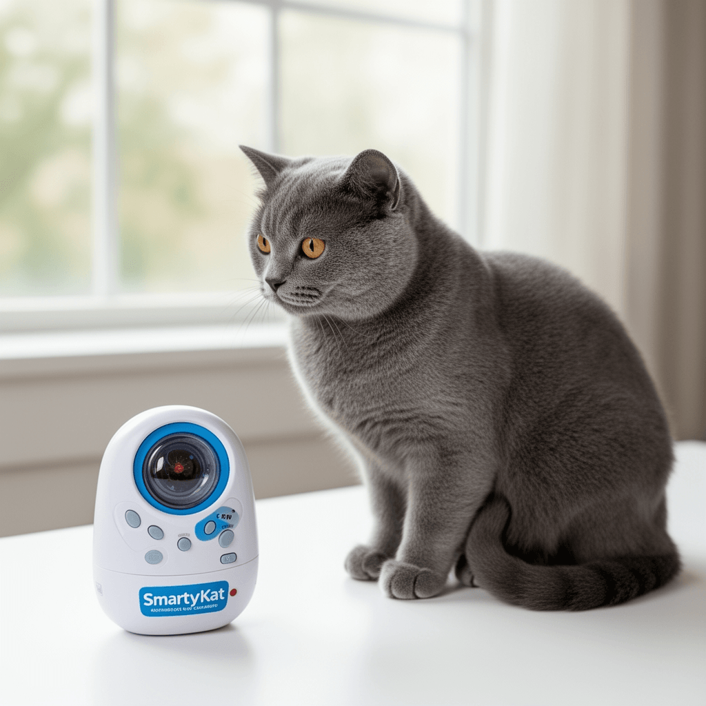 SmartyKat Electronic Motion/Moving Toys for Cats & Kittens with cat - professional product lifestyle photo