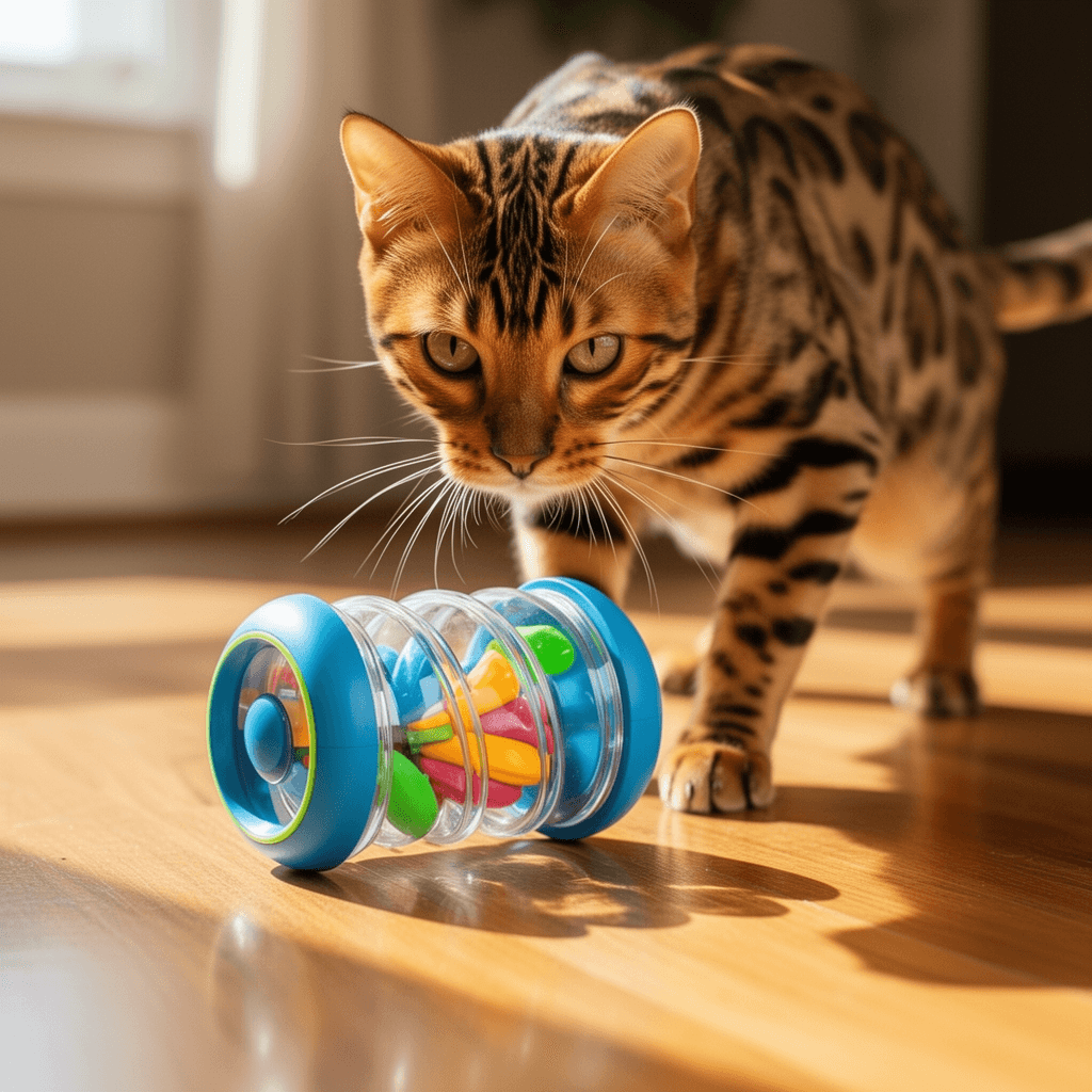 Interactive Cat Toys Cat Exercise Tumbler with cat - professional product lifestyle photo