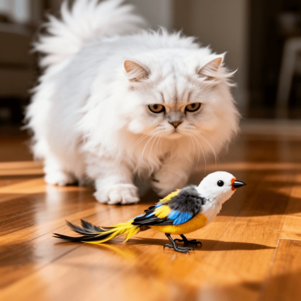 Potaroma Cat Toys Flapping Bird with cat - professional product lifestyle photo