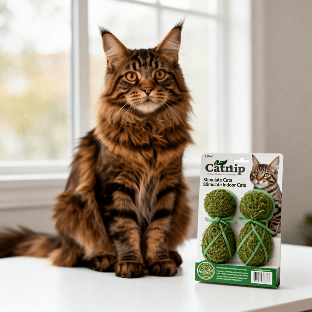 2-pack catnip cat toys that stimulate indoor cats' natural with cat - professional product lifestyle photo