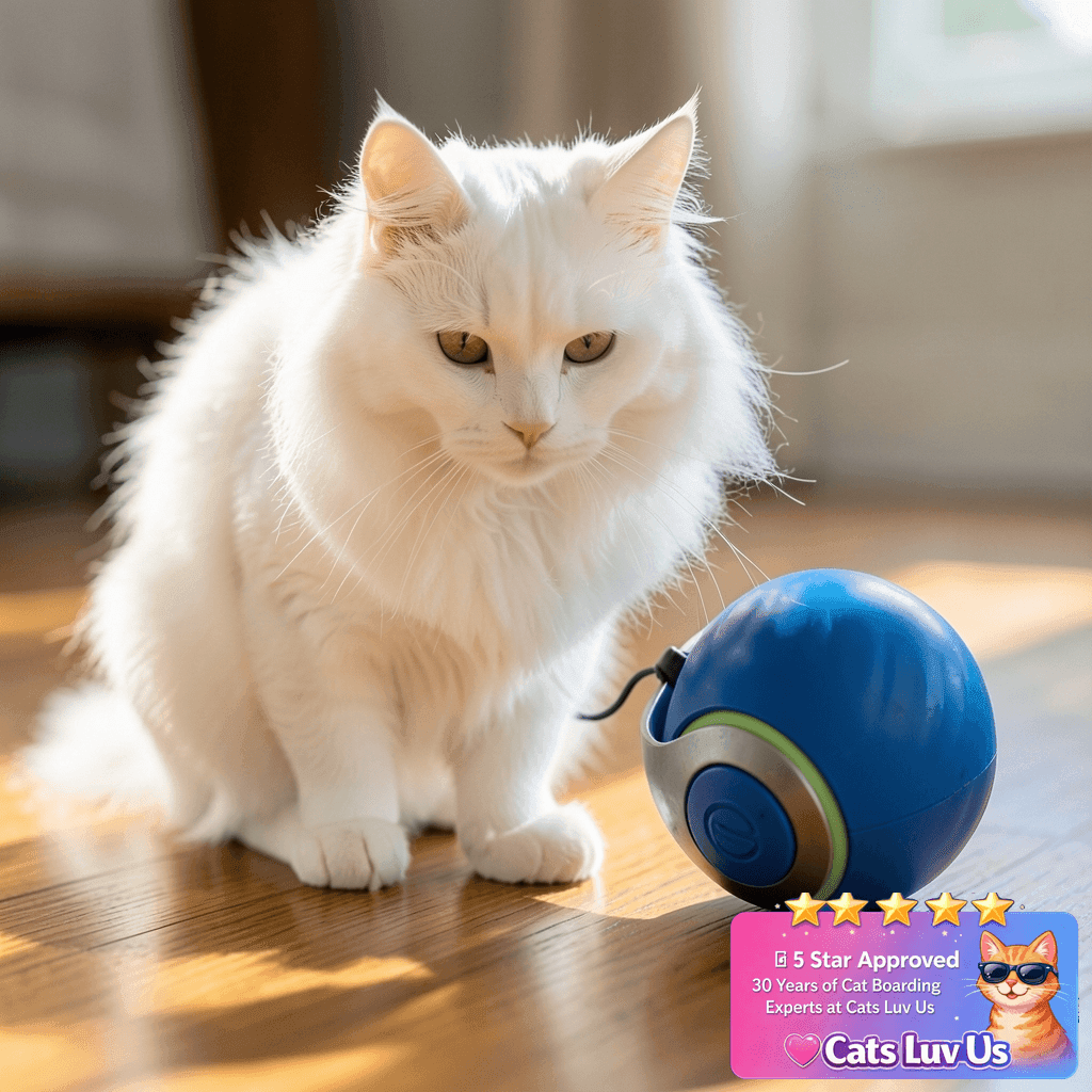 BABORUI Interactive Cat Toy Ball - Automatic Interactive Cat with cat - professional product lifestyle photo