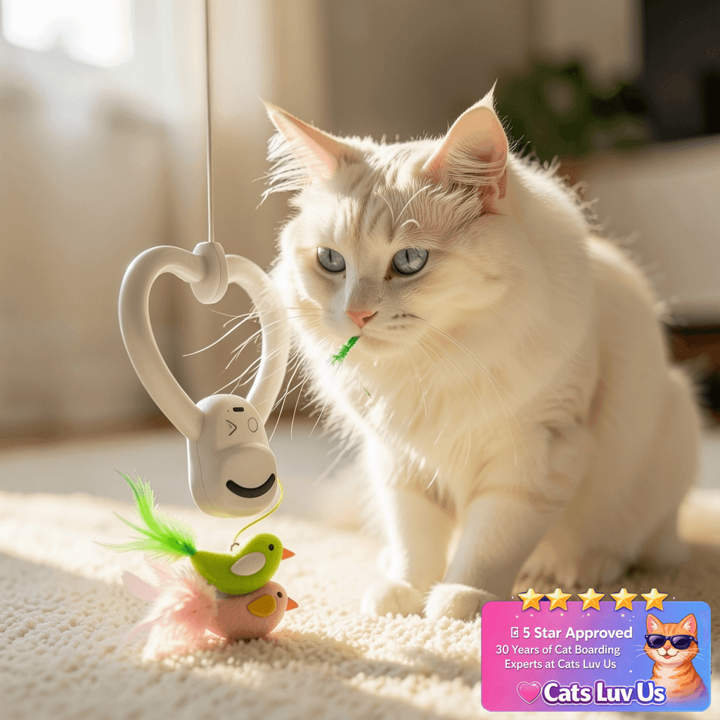 Interactive Cat Toys for Indoor Cats: Automatic Flying Bird with cat - professional product lifestyle photo