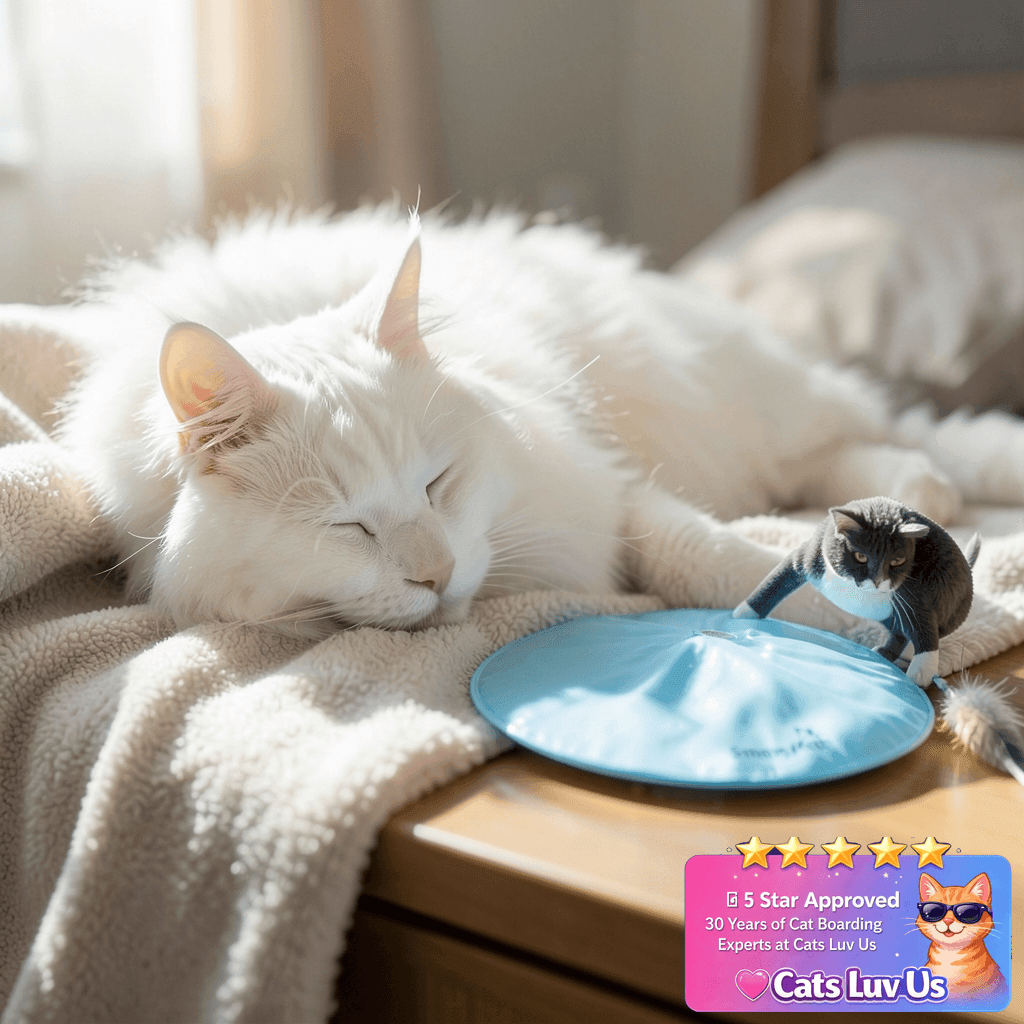 SmartyKat Hot Pursuit Electronic Concealed Motion Cat Toy with cat - professional product lifestyle photo