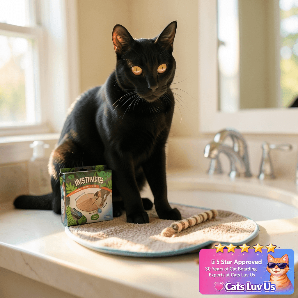 SmartyKat Hidden Hijinks Toy for Indoor Cats & Kittens with cat - professional product lifestyle photo