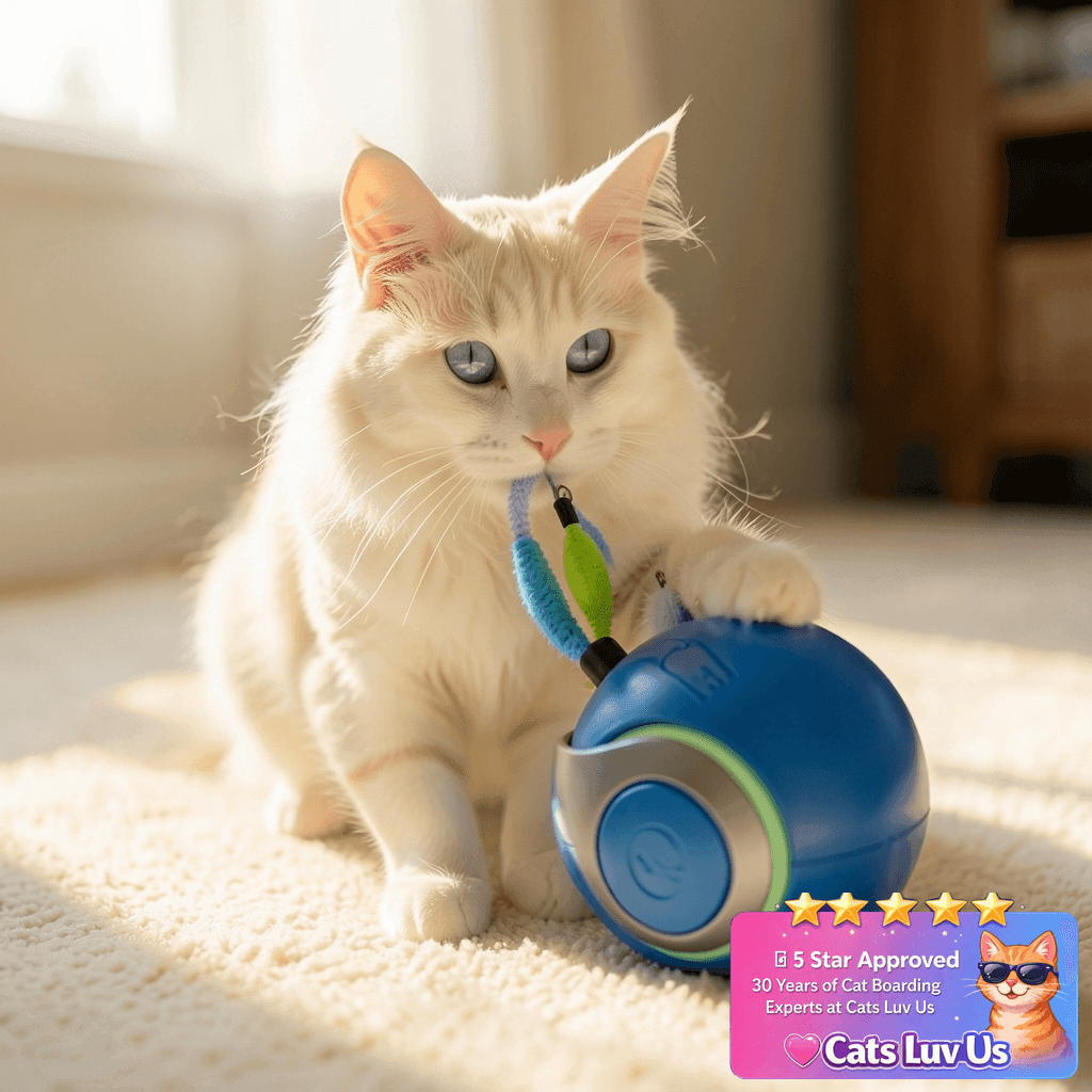 BABORUI Interactive Cat Toy Ball - Automatic Interactive Cat with cat - professional product lifestyle photo