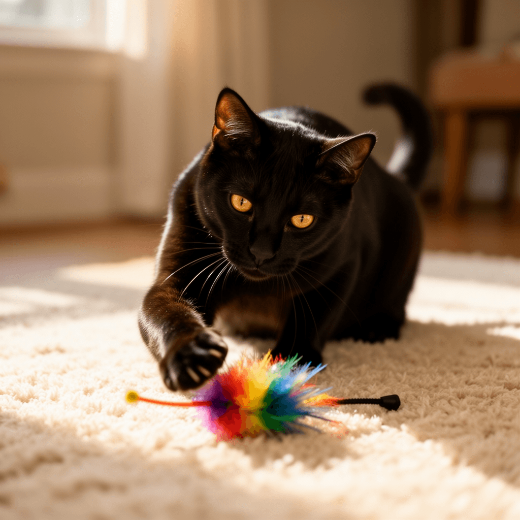 oosofitt Interactive Cat Toys with Feather Snappy Tail for with cat - professional product lifestyle photo
