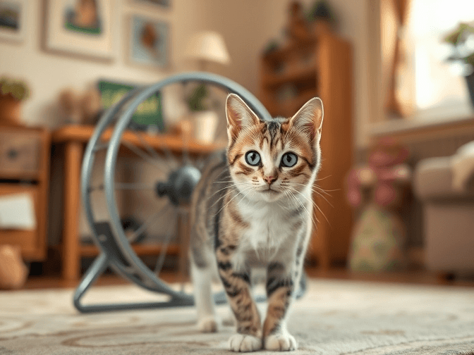 Cat owner reviewing best cat exercise wheel for large cats options for their pet in 2026
