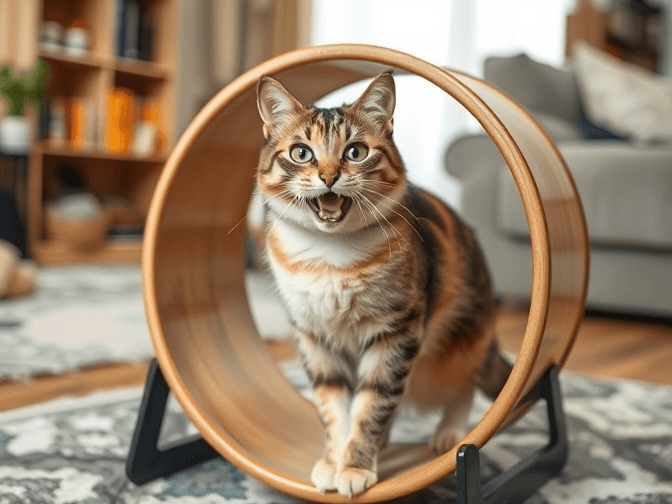 Cat owner reviewing how to train a cat on a cat wheel options for their pet in 2026