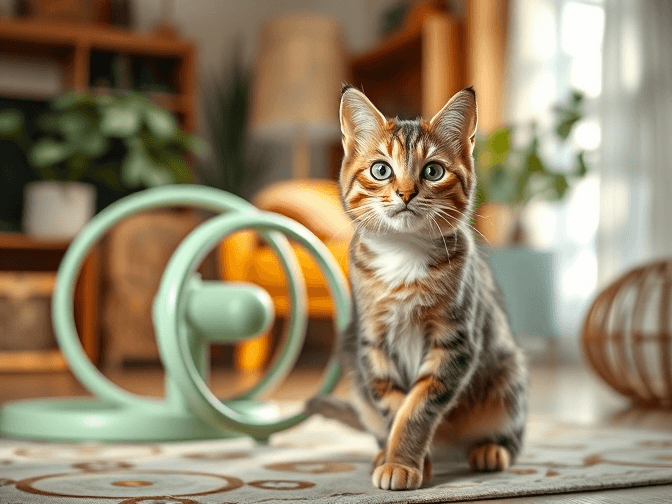 Cat owner reviewing sencan cat toys cat wheel exerciser options for their pet in 2026