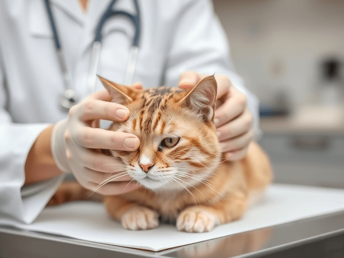 Cat owner reviewing cat eye care and health pros and cons options for their pet in 2026