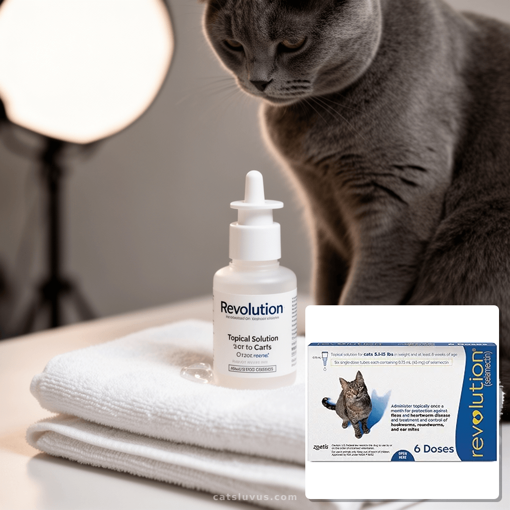 Revolution  Topical Solution for Cats with cat - professional product lifestyle photo
