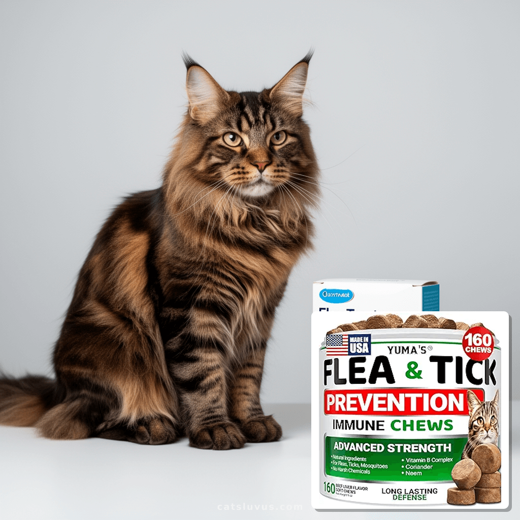 Flea Treatment for Cats - Flea and Tick Prevention for Cats with cat - professional product lifestyle photo