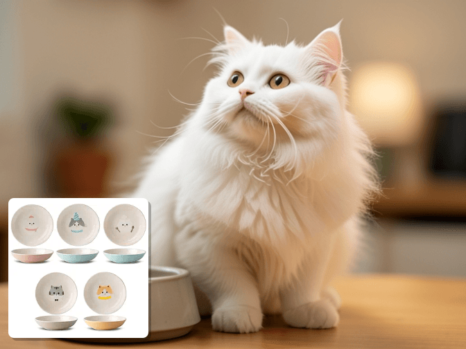 Cat owner reviewing cat food bowls for kittens messy options for their pet in 2026