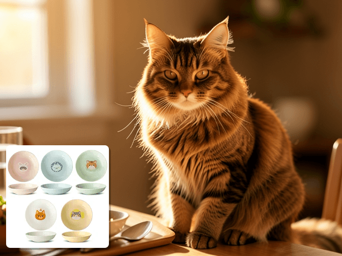 Cat owner reviewing cat food bowls for whisker fatigue options for their pet in 2026