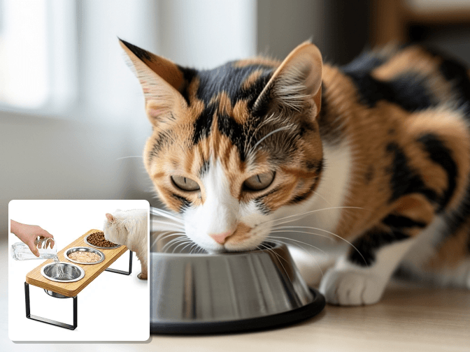 Elevated Designs for Senior Cats and Special Needs - expert cat food bowls with splash guard guide