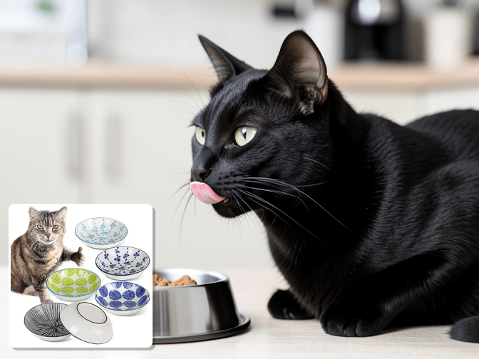 Cat owner reviewing non slip cat food bowls options for their pet in 2026