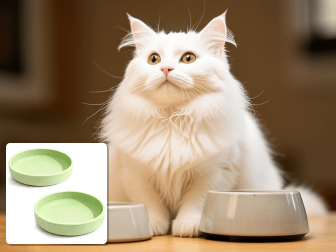 Cat owner reviewing silicone cat food bowls for messy eaters options for their pet in 2026
