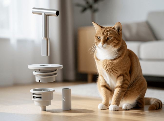 Cat owner reviewing cat fountains replacement parts for multiple cats options for their pet in 2026