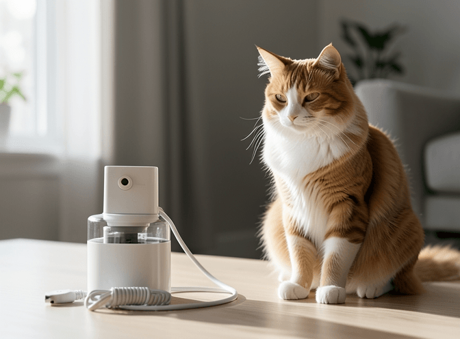 Cat owner reviewing cat fountains replacement parts for senior cats options for their pet in 2026