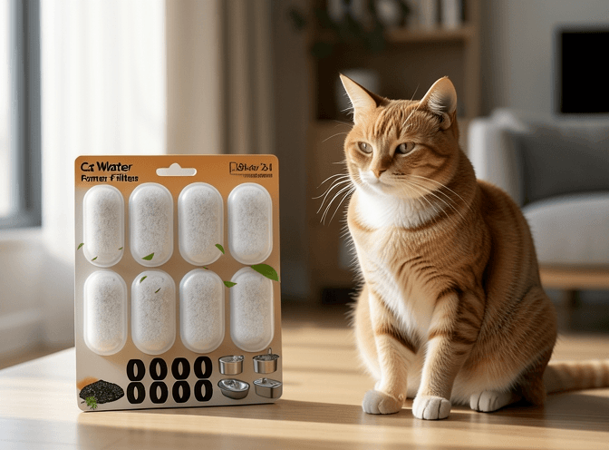 Cat owner reviewing cat fountains replacement parts on amazon options for their pet in 2026