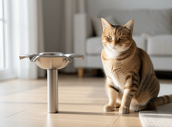 Cat owner reviewing cat fountains replacement parts under 50 dollars options for their pet in 2026