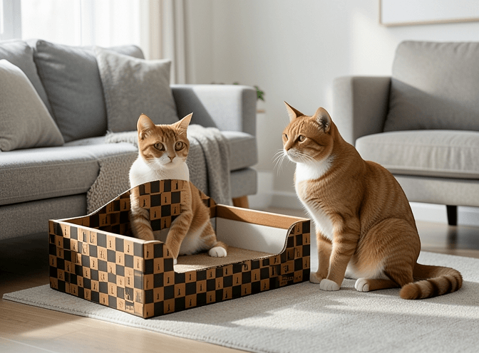 Cat owner reviewing affordable cat furniture scratchers options for their pet in 2026