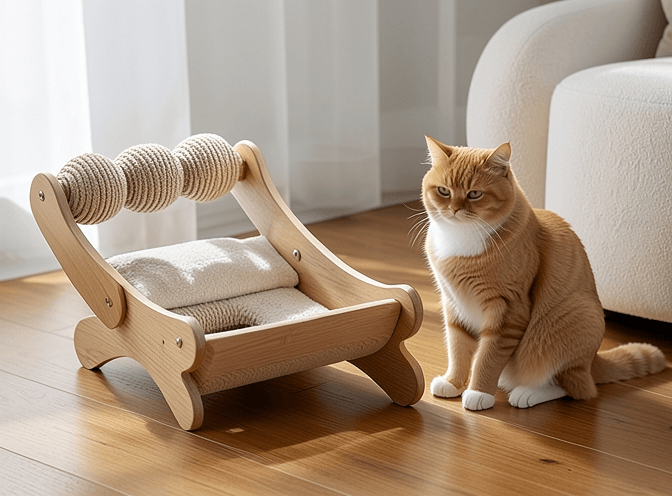 Cat owner reviewing best cat furniture scratchers options for their pet in 2026