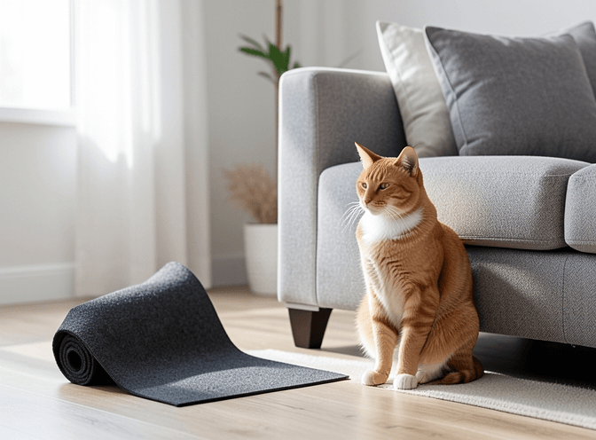 Cat owner reviewing cat furniture scratchers recommendations options for their pet in 2026
